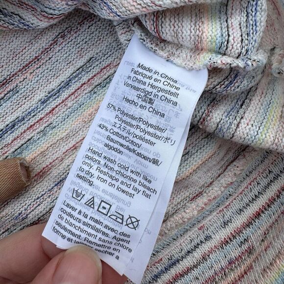 Madewell Womens Bubble Sleeve Sweater Crop Top Rainbow Stripe AI240 XXS - Picture 6 of 10